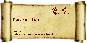 Mosser Ida névjegykártya